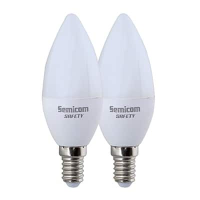 זוג נורות לד נר WW/DL 8W E14/E27 SAFETY
