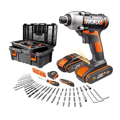 מברגת אימפקט 20V קיט+55 אביזרים WORX - WX290.4