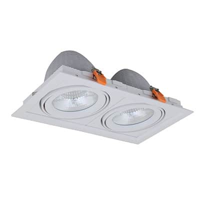 שקוע לד מלבני זוג CW 2x40W בוסטון - SEMICOM - SM-00892W/40CW