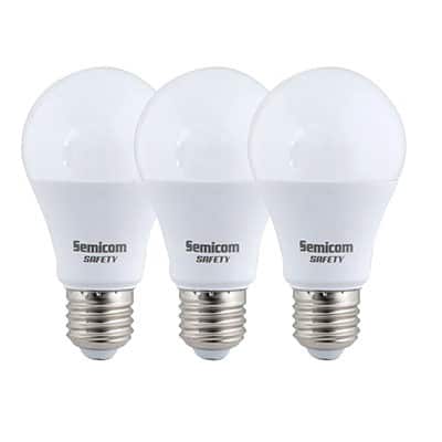 שלישיה לד DL 12W E27 A60 SAFETY מקט - SE-3XNA6012/DL