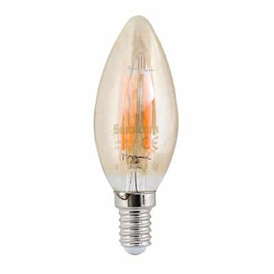 זוג לד פילמנט נר WW 6W E14 אמבר מקט - SE-F3514A/6WW