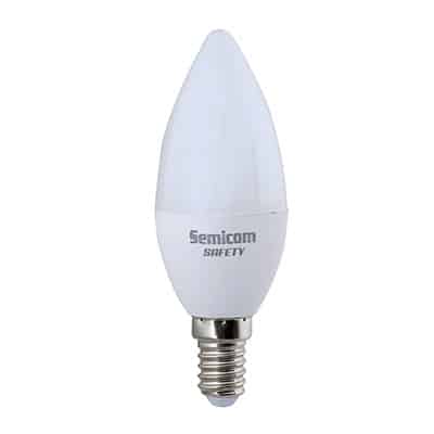 זוג נורות לד נר WW 8W E14 SAFETY מקט - SE-NC814/WW