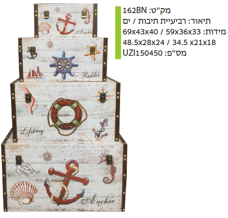 רביעיית תיבות / ים מקט : 162BN