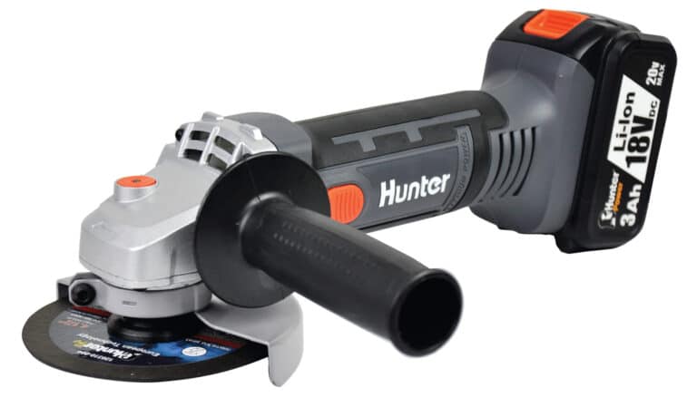 משחזת זוית נטענת 4.5, 3Ah 18V בתיק דגם 100411-010 HUNTER