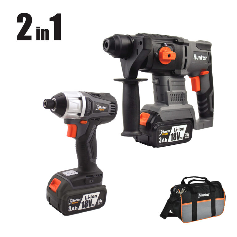 סט פטישון + אימפקט 3Ah 18V BL דגם 102700-001 HUNTER