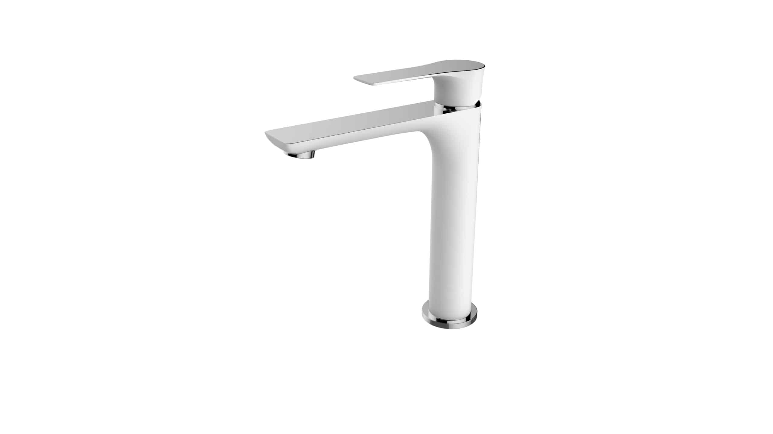 ברז פרח לבן /כרום בינוני AIRONE B&W מקט : 8400BW-1