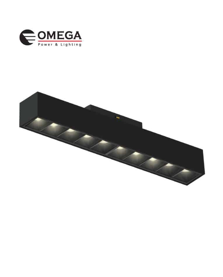 גוף תאורה מגנטי ליניארי עדשות 24V מערכת QUICK שחור