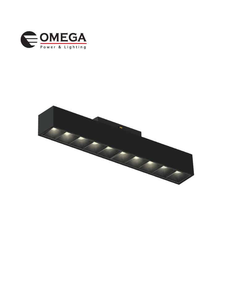 גוף תאורה מגנטי ליניארי עדשות 24V מערכת QUICK שחור