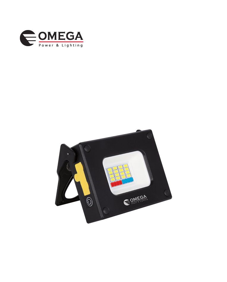 פנס עבודה שחור נטען נייד 10W