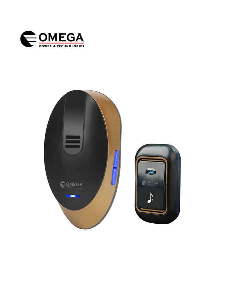 פעמון דלת אלחוטי דיגיטלי שחור וזהב OMEGA