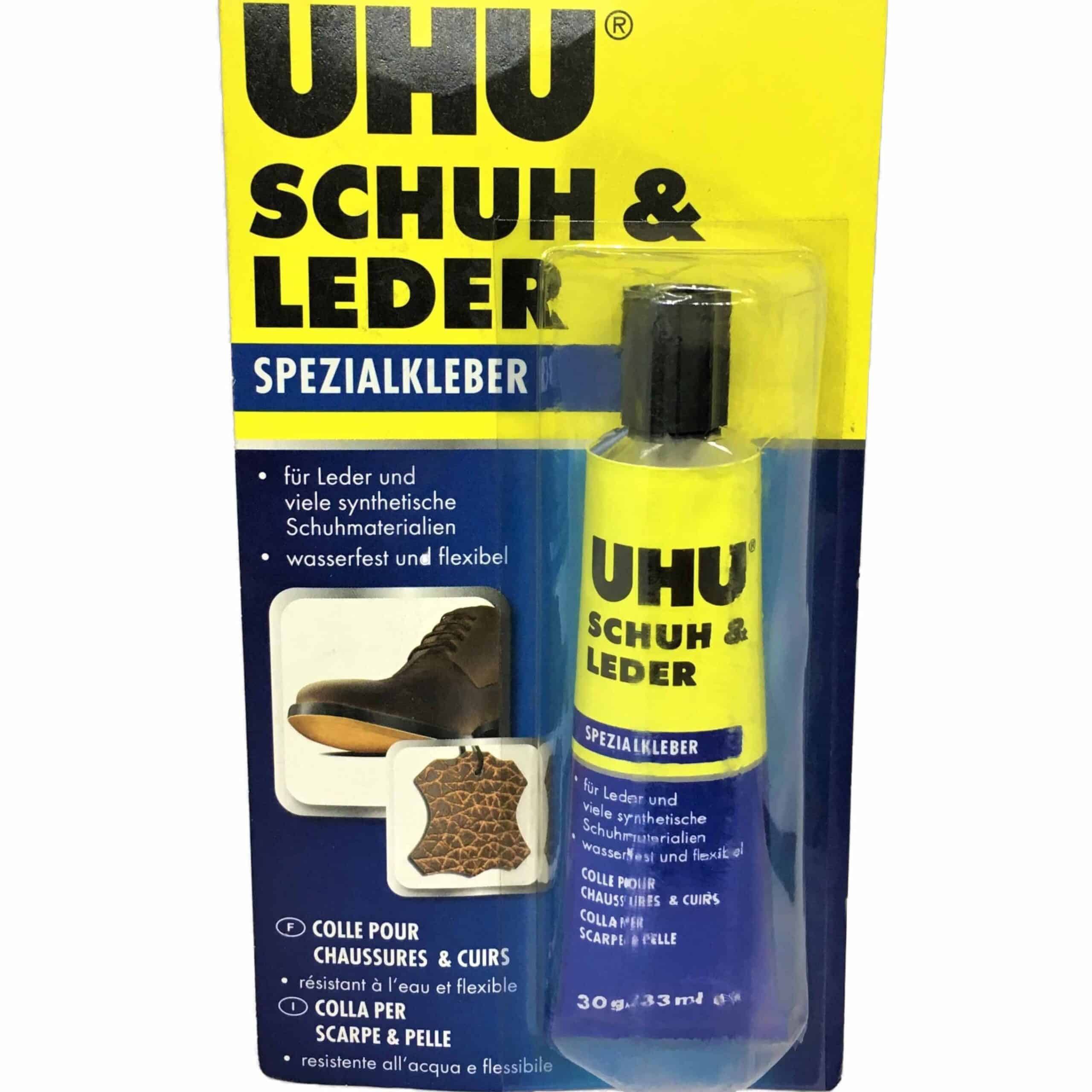 שפופרת דבק נוזלי 33ml UHU- לשימוש על עור ונעליים