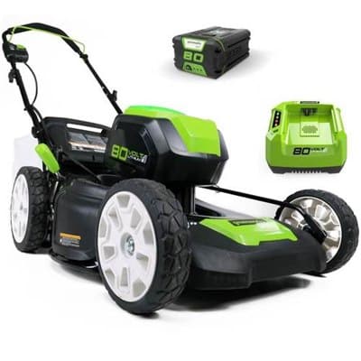 ‏מכסחת דשא 51ס"מ 99551/3 Greenworks++סוללה 2AH+ מטען 80V greenworks