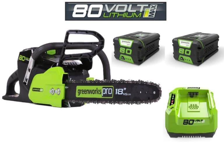 מסור ‏שרשרת18"- 99550/1 Greenworks+2 סוללות 2.0AH + מטען מהיר
