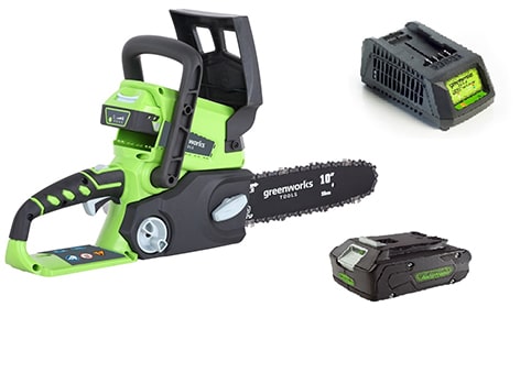 מסור ‏שרשרת10- 99501/1 Greenworks+סוללה 2.0AH +מטען מהיר
