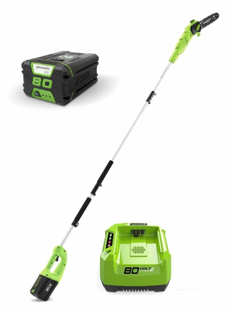 מסור שרשרת10" גבהים80V+סוללה 2AH +מטען80V greenworks