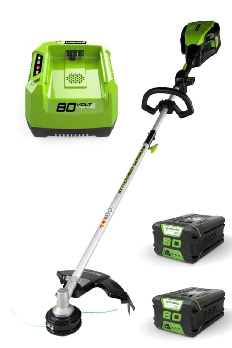 חרמש-קוצץ קנטים 80V+שתי סוללות 2A+מטען מהיר 80V greenworks