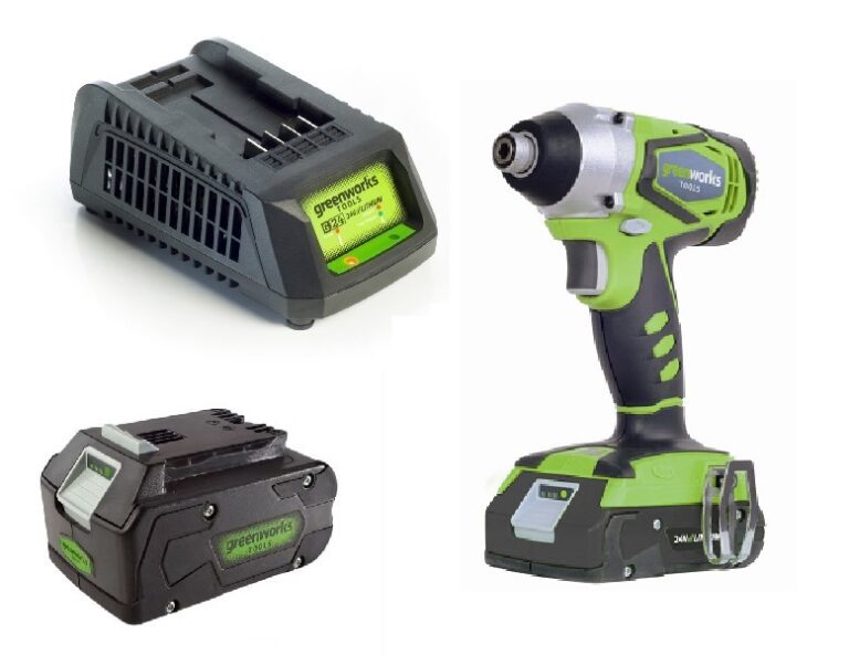 מברגה אימפקט 24V+סוללה 4.0Ah+מטען greenworks- 99574/10