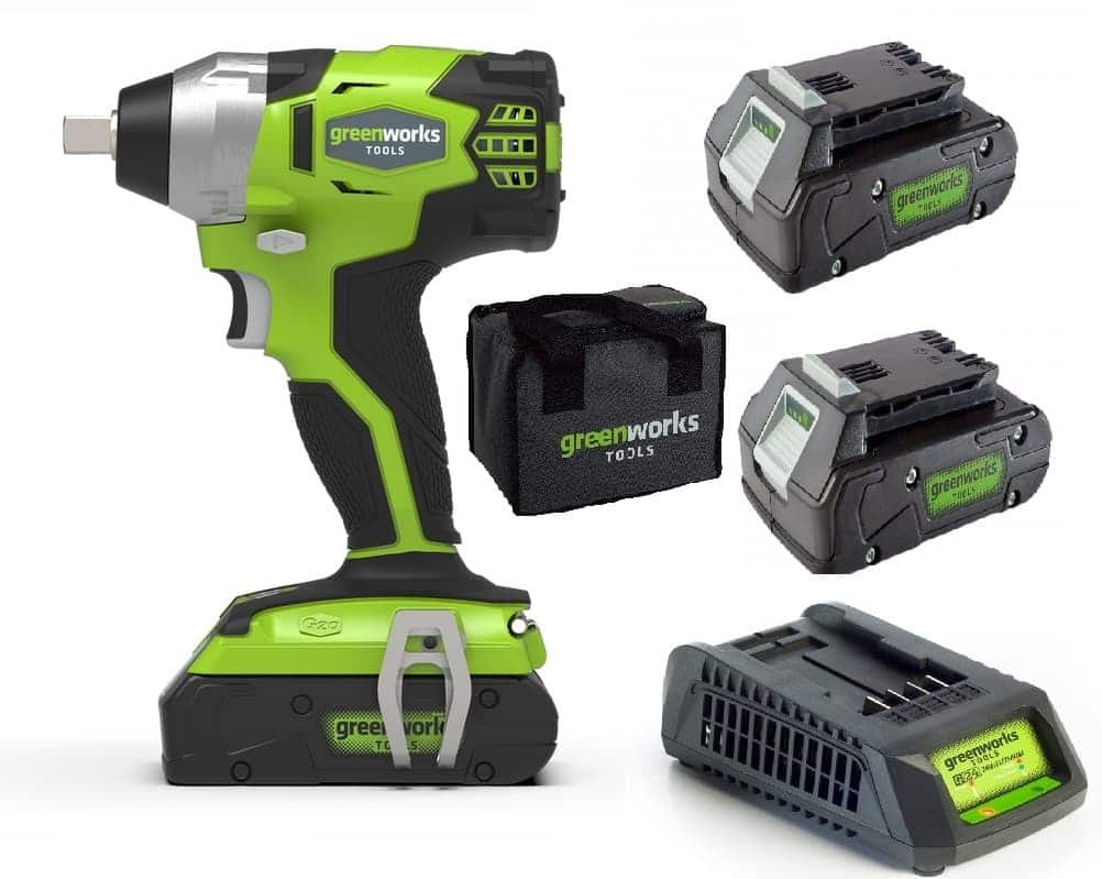 מפתח רטיטה "1/2 24V עם 2 סוללות 2.0Ah+מטען מהיר+תיק נשיאה greenworks-99508