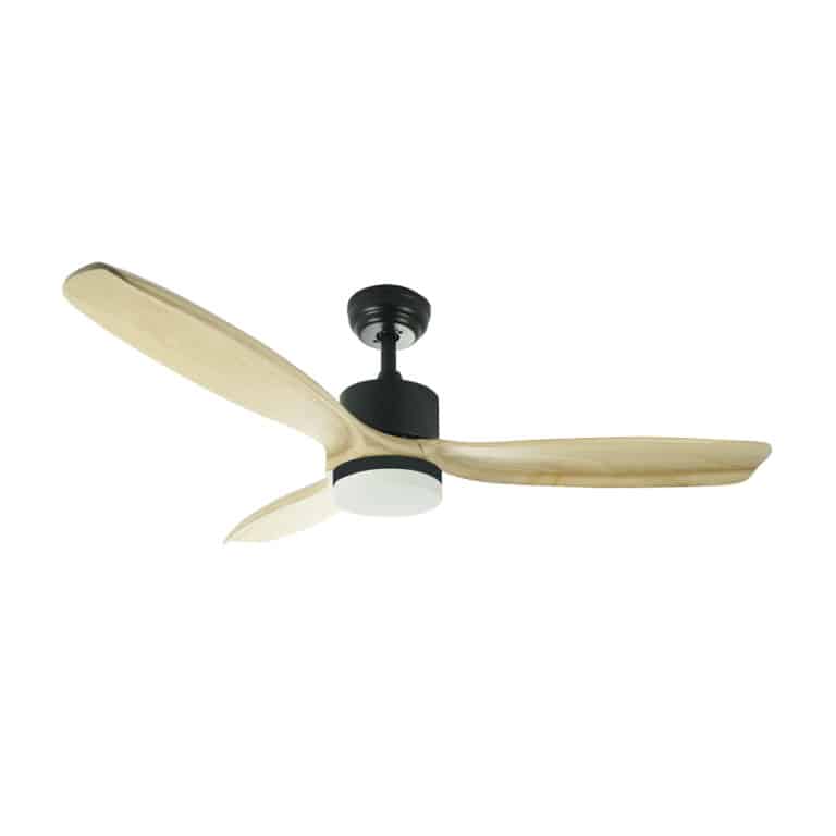 מאוורר תקרה פרימיום 42″ SWAN DC כולל WIFI ו- LED מובנה בצבע שחור, כנפיים מעץ אמיתי