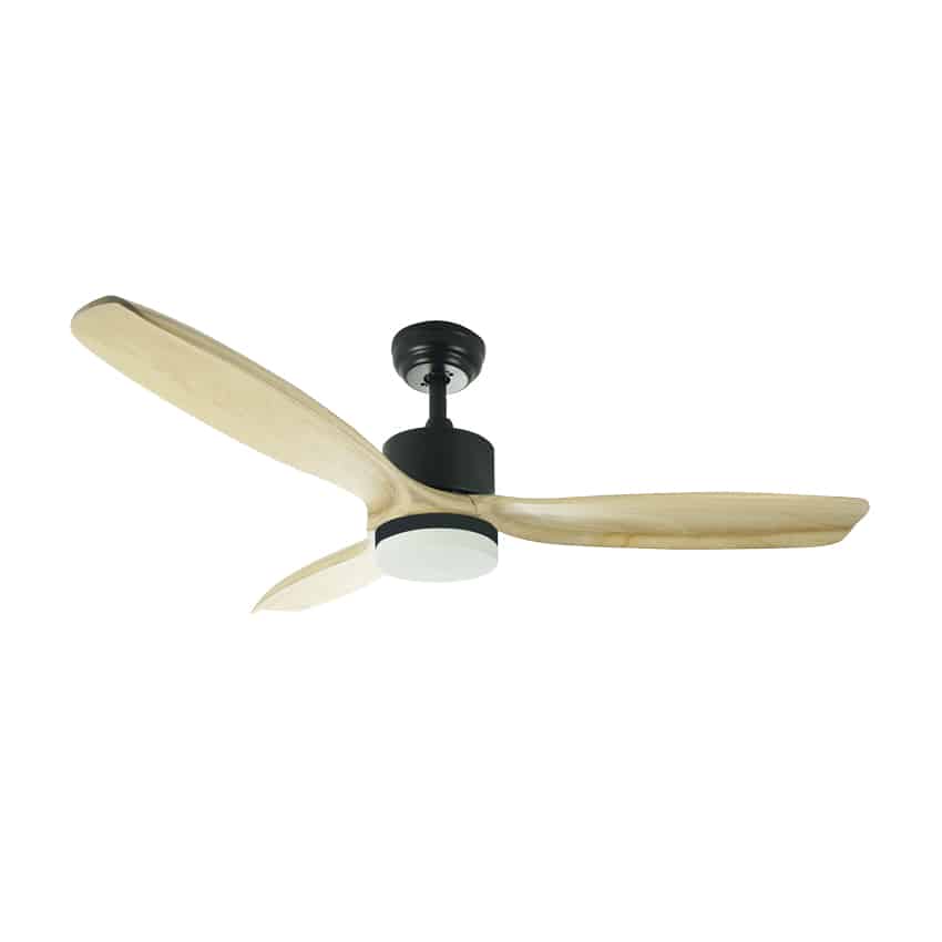 מאוורר תקרה פרימיום 42″ SWAN DC כולל WIFI ו- LED מובנה בצבע שחור, כנפיים מעץ אמיתי