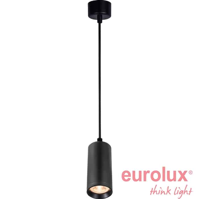 רול.6 תלוי תקרה 1.5 מטר שחור 60x130 מ"מ GU10 כולל נורה HPGU8-DIMM
