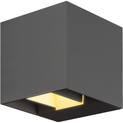 צמוד קיר מודרני 10X10 סדרת שייפ (UP/DOWN) אפור 2X6W 4000K IP65
