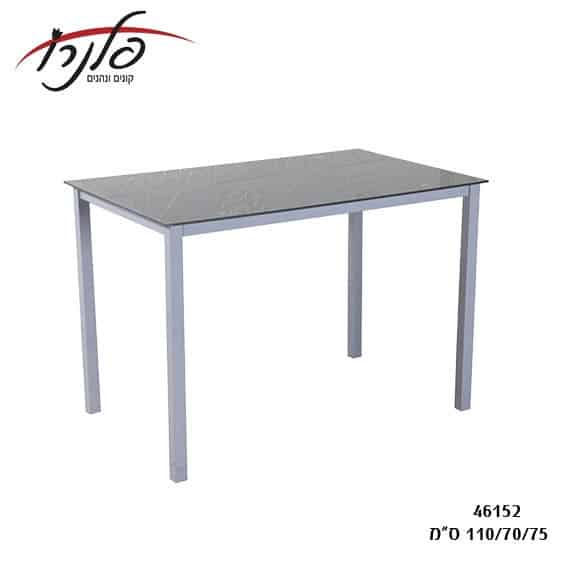 שולחן פינת אוכל איכותי מסדרת פדובה המשטח עשוי זכוכית בצבע אפור עם 4 רגליים חזקות ויציבות של פלנרו