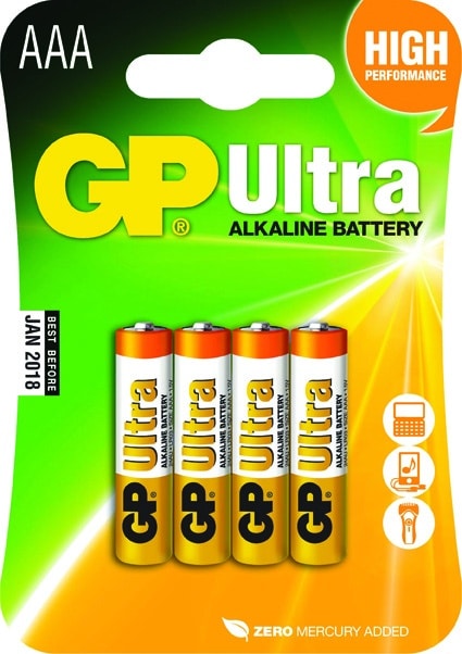 4 סוללות אלקליין GP AAA