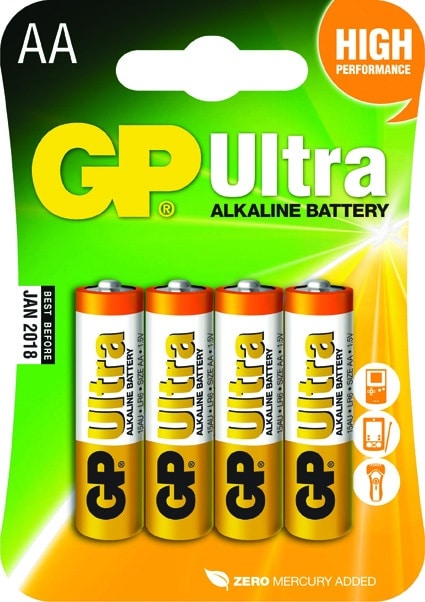 4 סוללות אלקליין GP AA