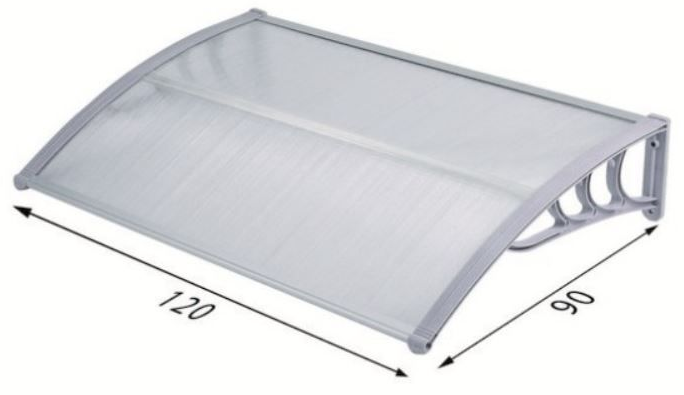 גגון סוכך גשם 120X90 ס"מ פוליקרבונט PVC - פטיש ומסמר