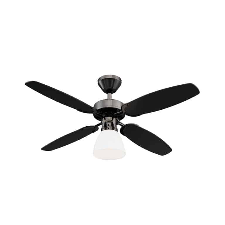 מאוורר תקרה ווסטינגהאוס 42″ דגם Capitol שחור עם כנפיים דו-צדדיות בגוון אפור כהה/שחור | הפעלה באמצעות חוט משיכה