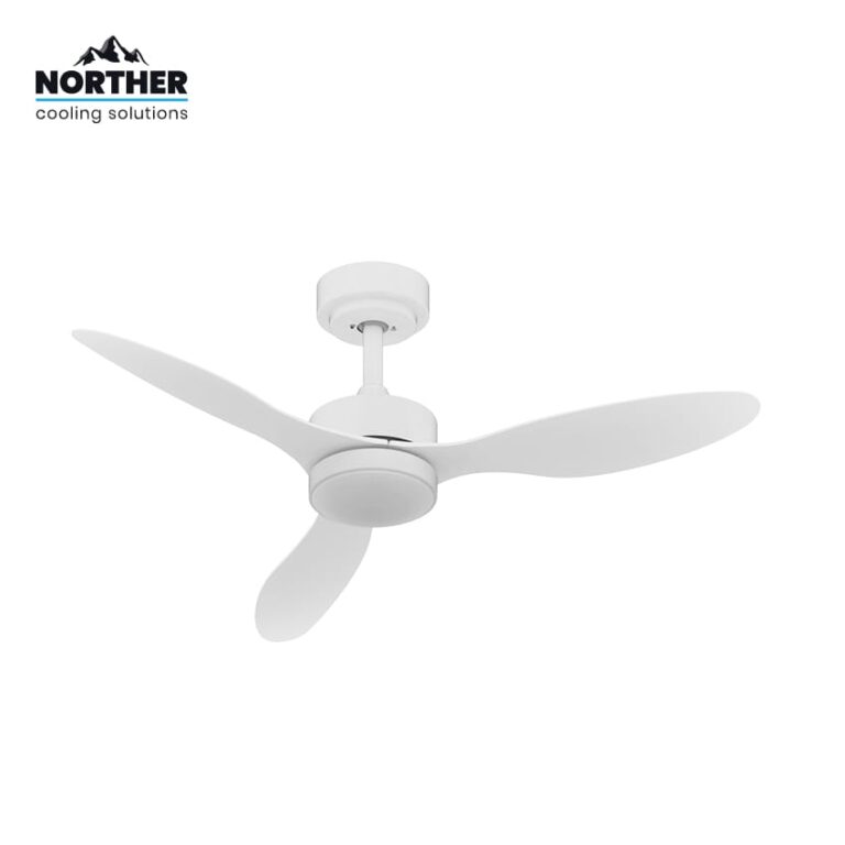 Norther מאוורר תקרה 42 אינץ' דגם VERMONT לבן | מנוע DC שקט | תאורת LED 24W