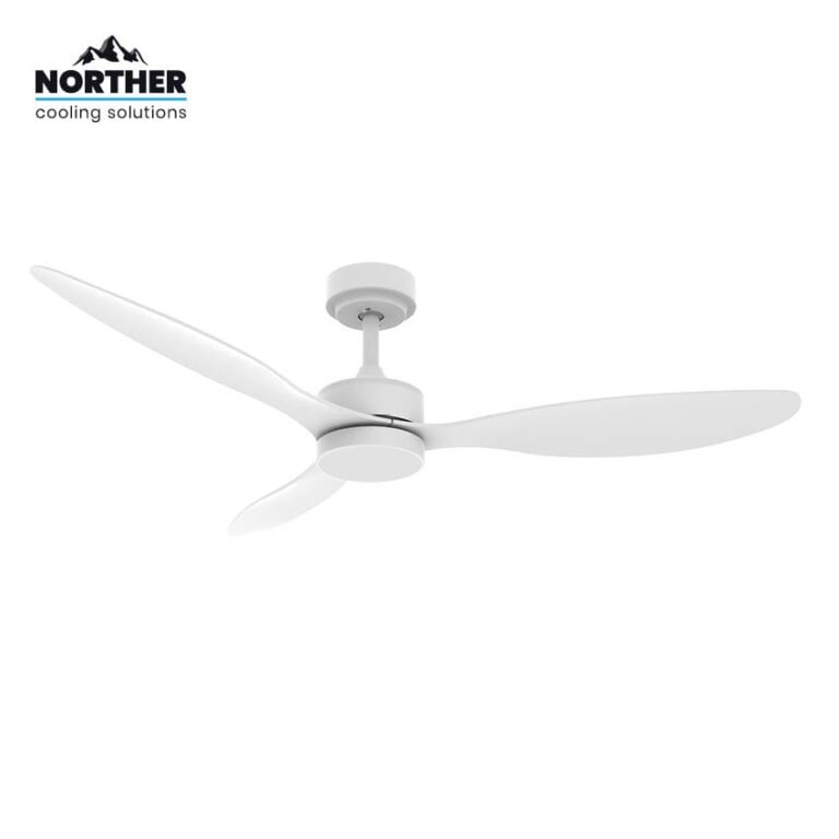 Norther מאוורר תקרה 52 אינץ' דגם VERMONT לבן | מנוע DC שקט | תאורת LED 24W | שלט רחוק