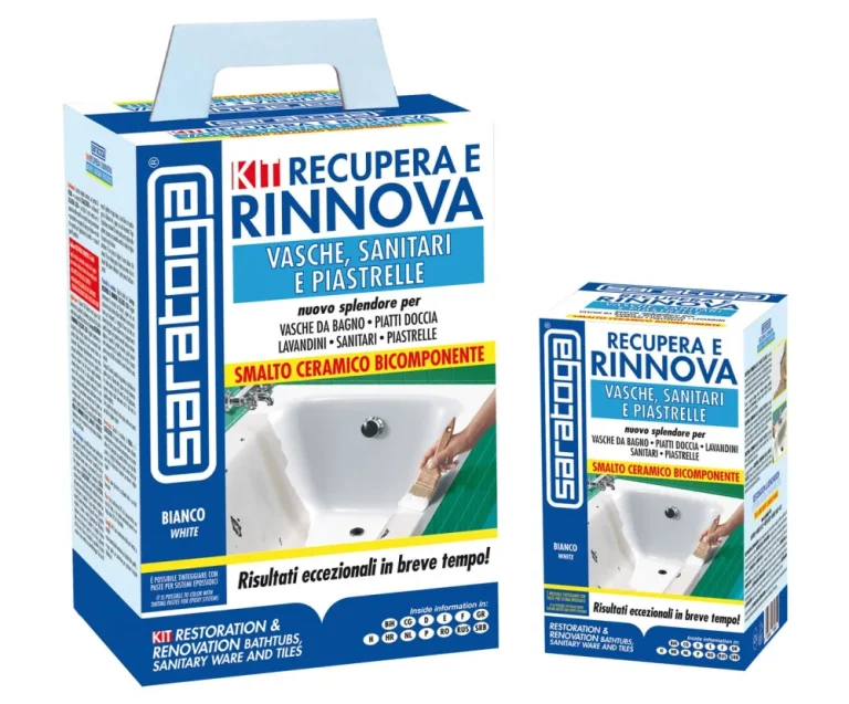 ערכת שיפוץ Saratoga RESTORE&RENOVATION דגם 88.965.001 כולל רזין אפוקסי 375 מ"ל קטליזטור ומרית ערבוב - פתרון מהיר לשיקום משטחי קרמיקה עם שכבת הגנה חלקה וברק יוצא דופן