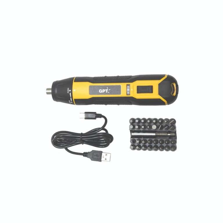 מברגת עיפרון נטענת 3.6W דגם TOT003 מבית GPT + סט 32 ביטים - פטיש ומסמר
