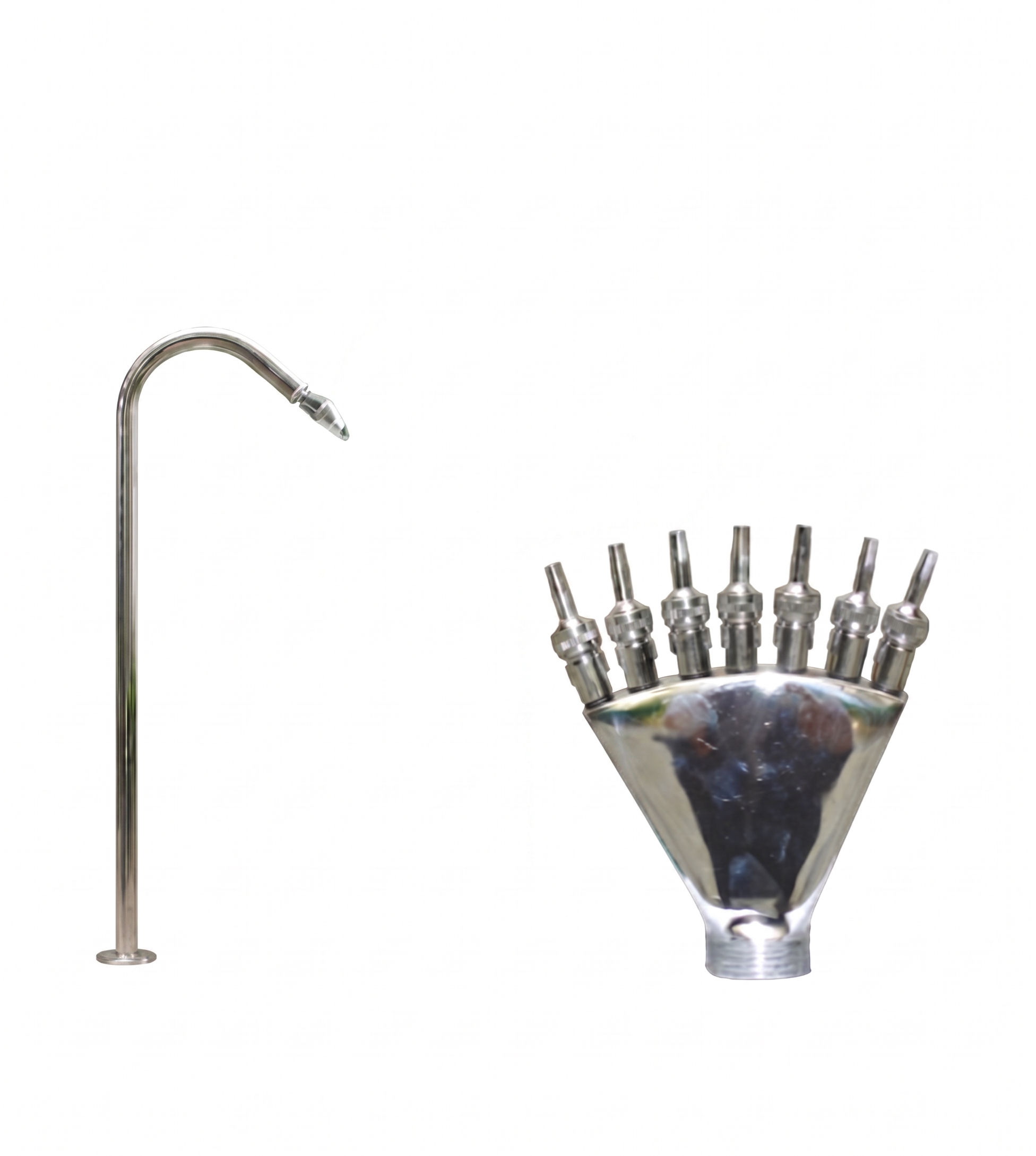 מפל דוש לבריכה OXYGEN מנירוסטה SS 304 – אורך 1.5 מטר עם ראש מפוצל - פטיש ומסמר