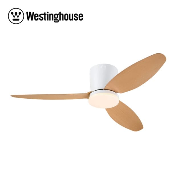מאוורר תקרה Westinghouse CARLA 48" לבן ועץ עם שלט ותאורת LED 28W